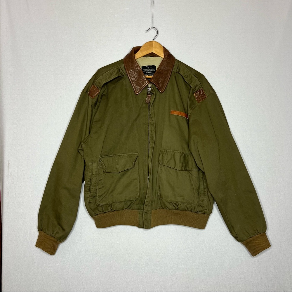 Vintage Avirex Bomber Flight Jacket  Type A-2  30-1415 Army Air Force Size L